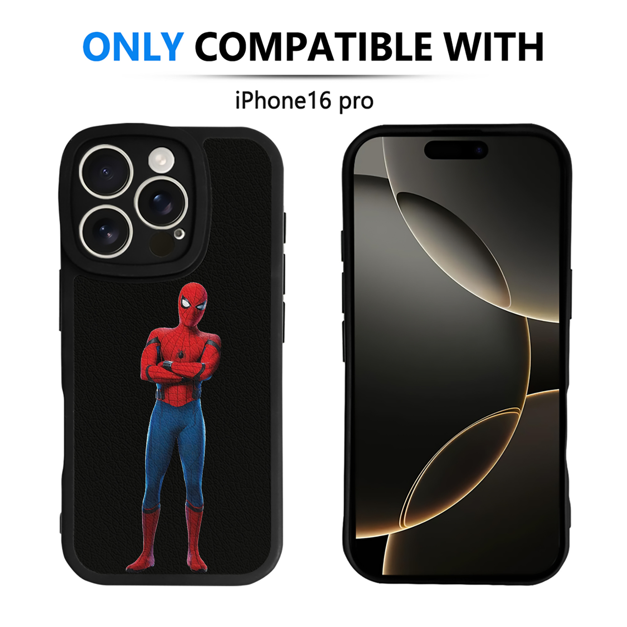 Spider Man スパイダーマン 【iPhone 16シリーズ対応】シリコンスマホケース（レザー調） 材質：シリコン